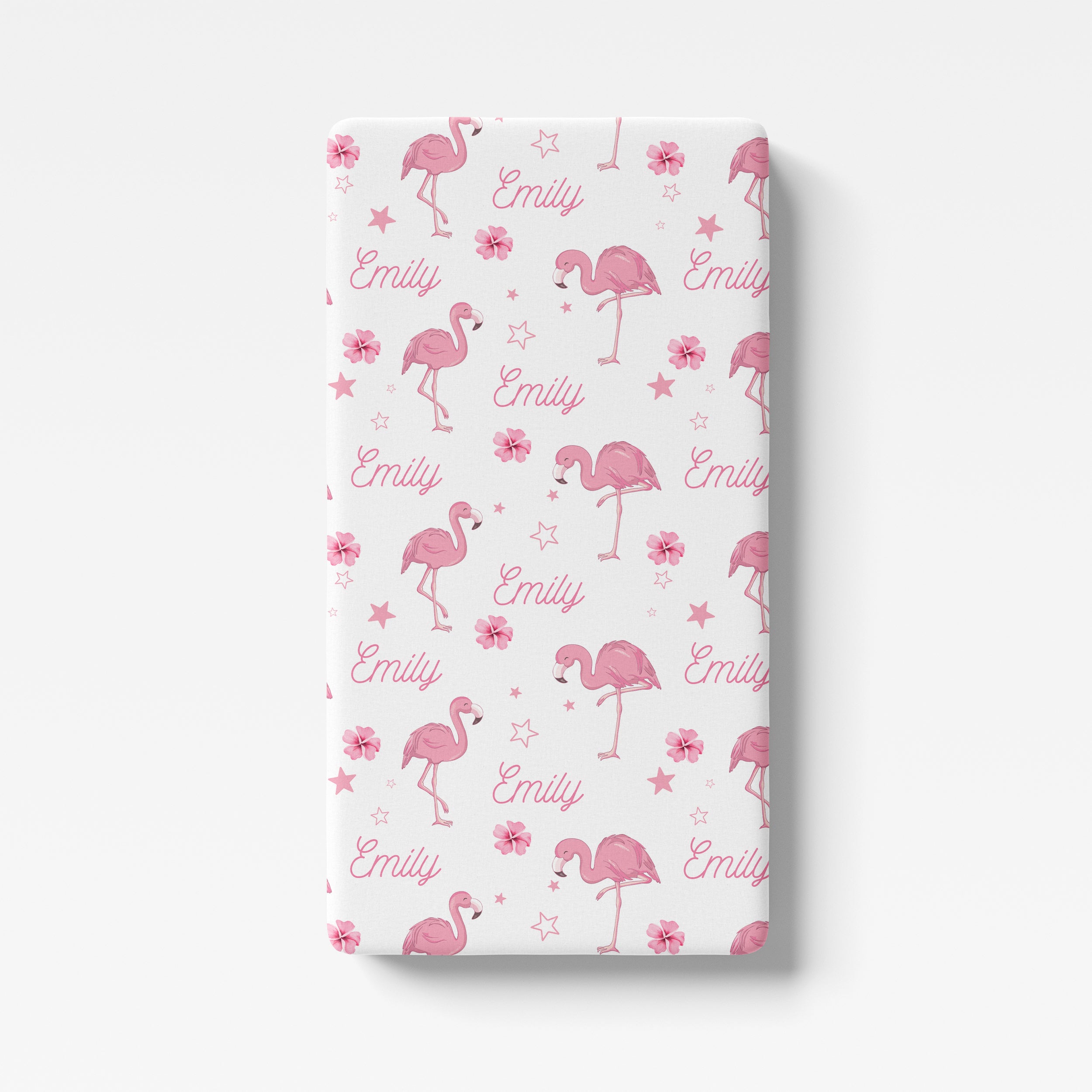 Personalized Crib Sheet in Flamingo
