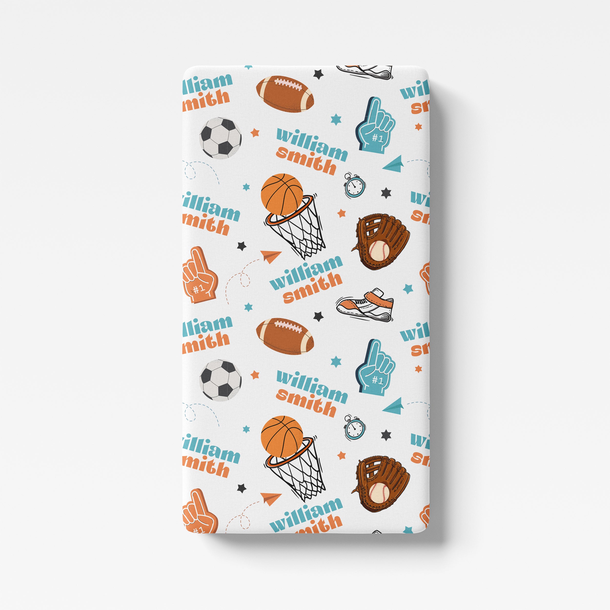 Personalized Crib Sheet in Half Time