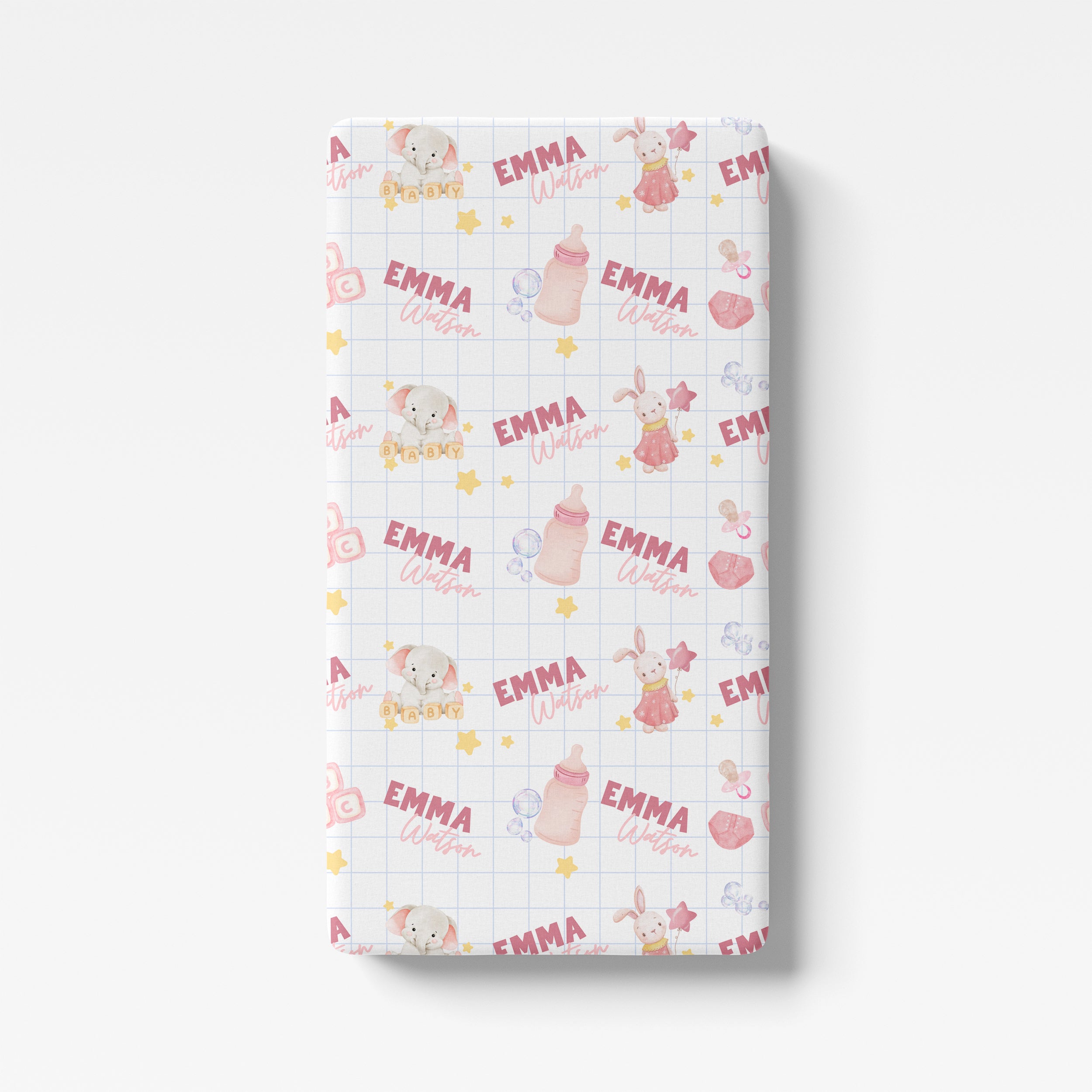 Personalized Crib Sheet in Pink Milk Drunk