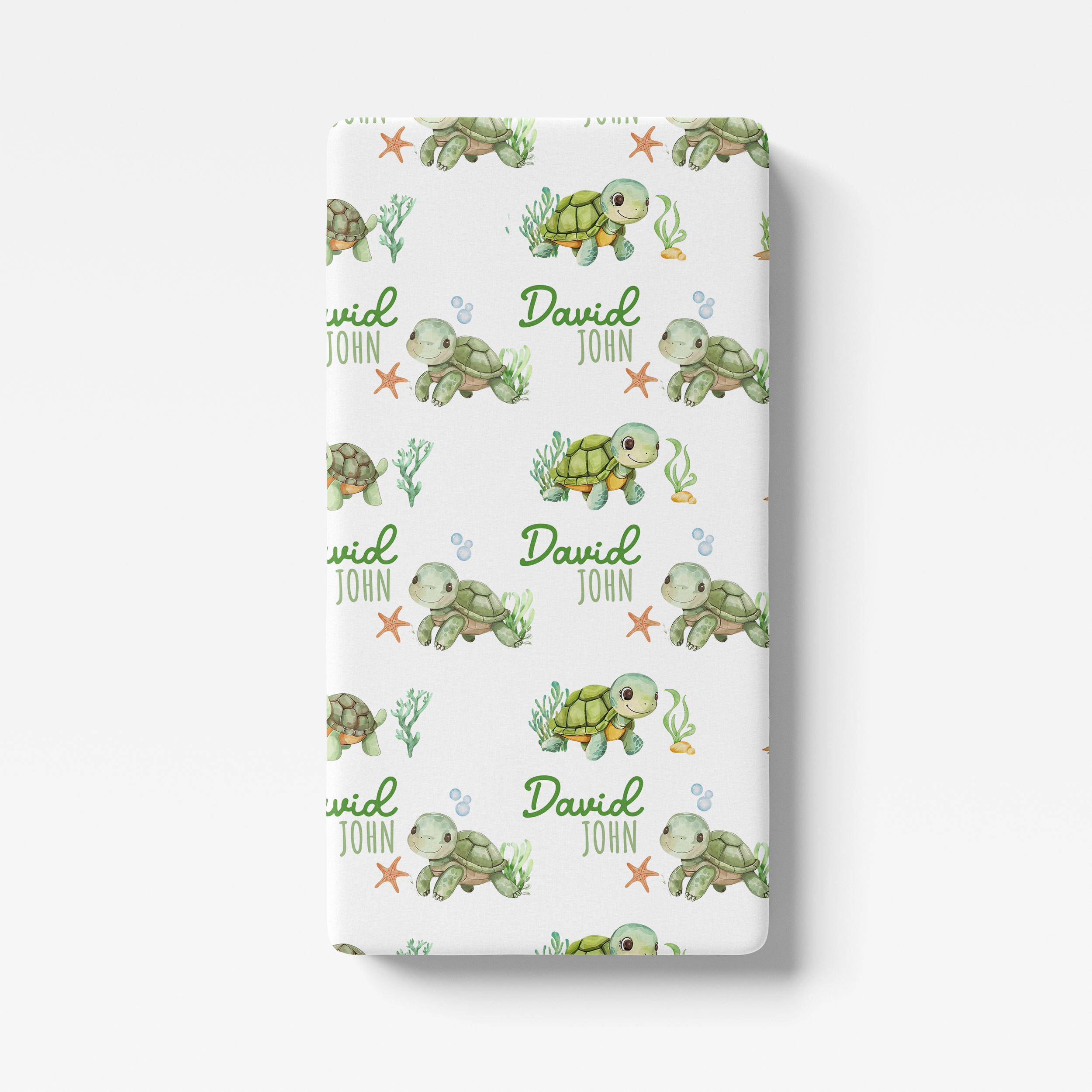 Personalized Crib Sheet in Sea Turtle