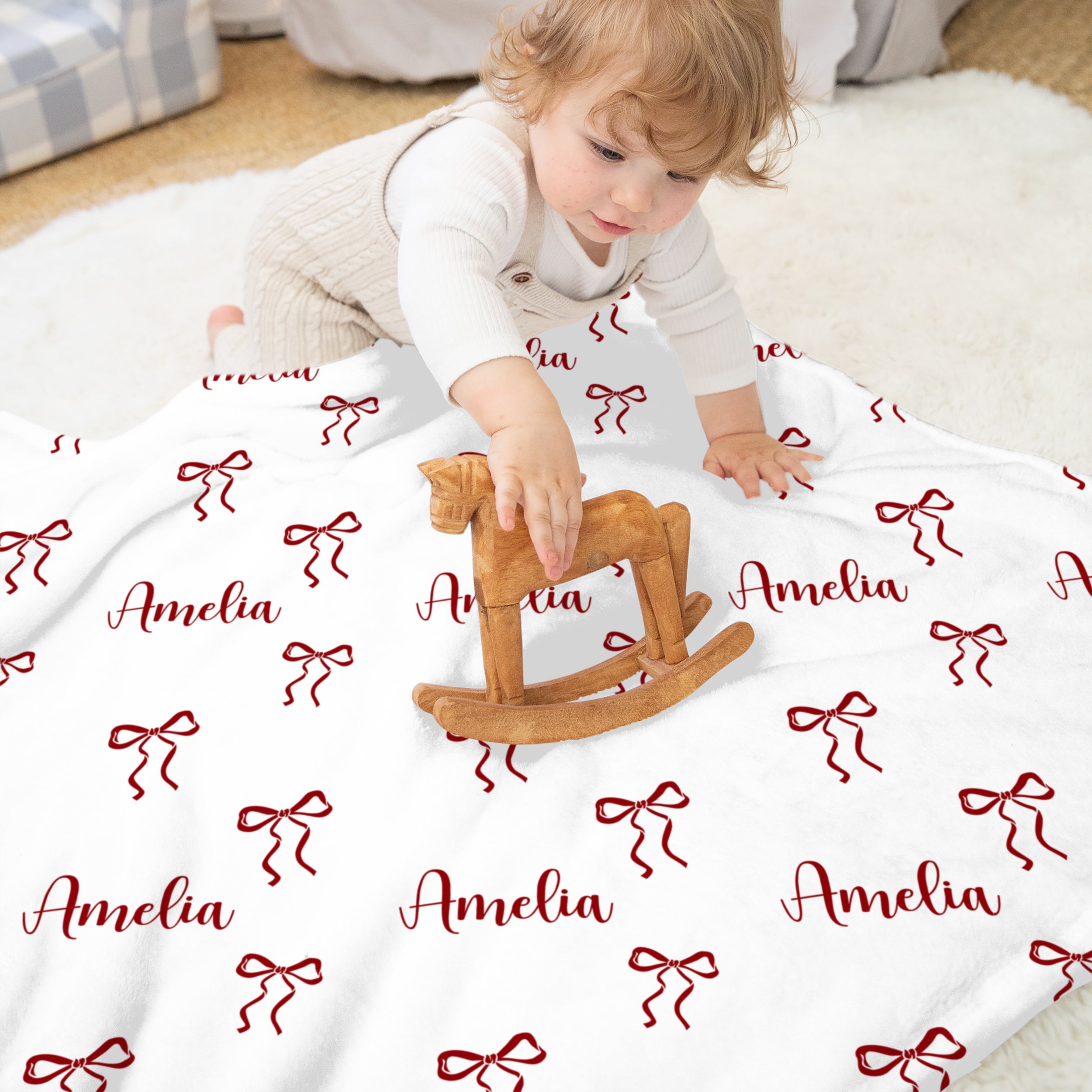 Personalized Blanket in Coquette Ribbon