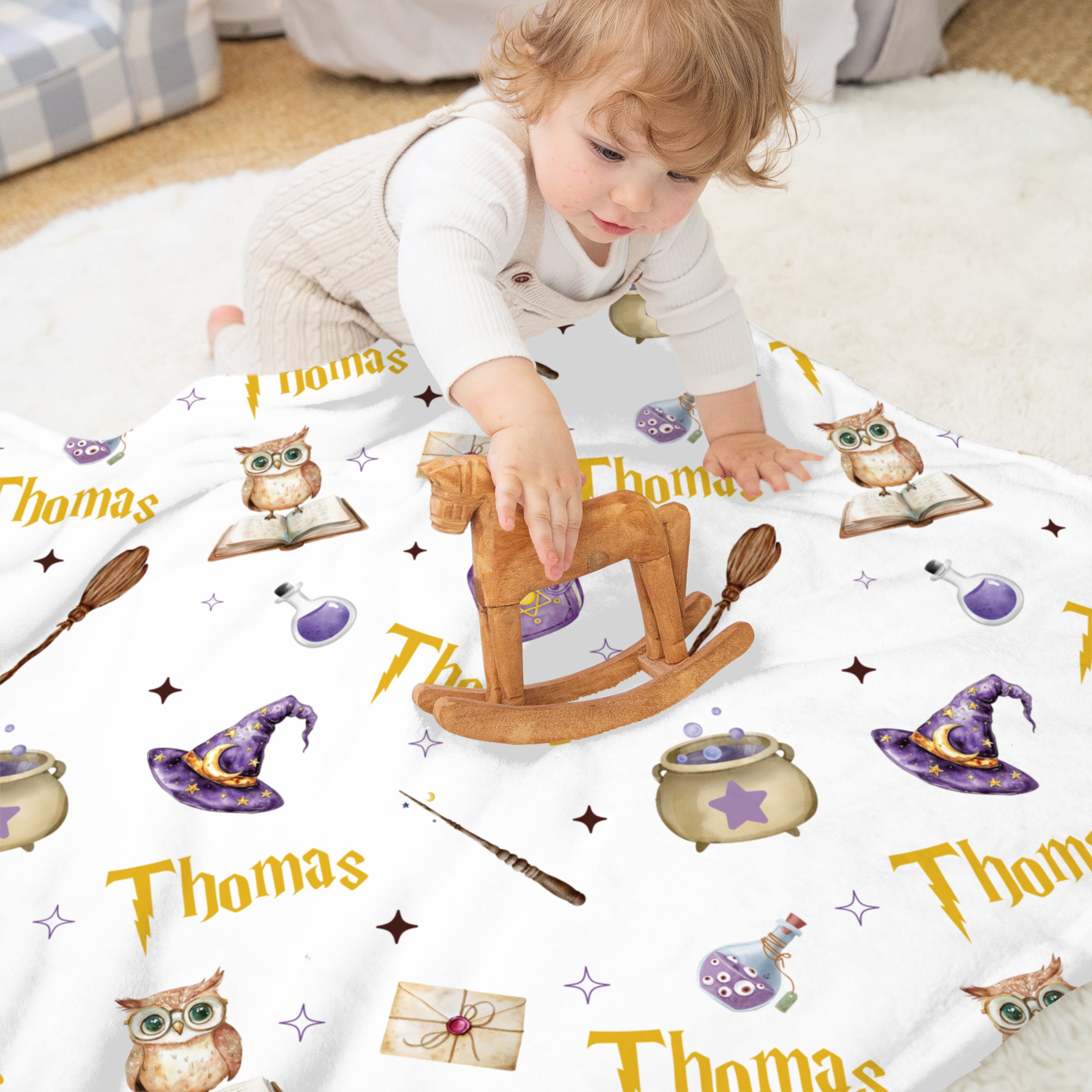 Personalized Blanket in Wizard School