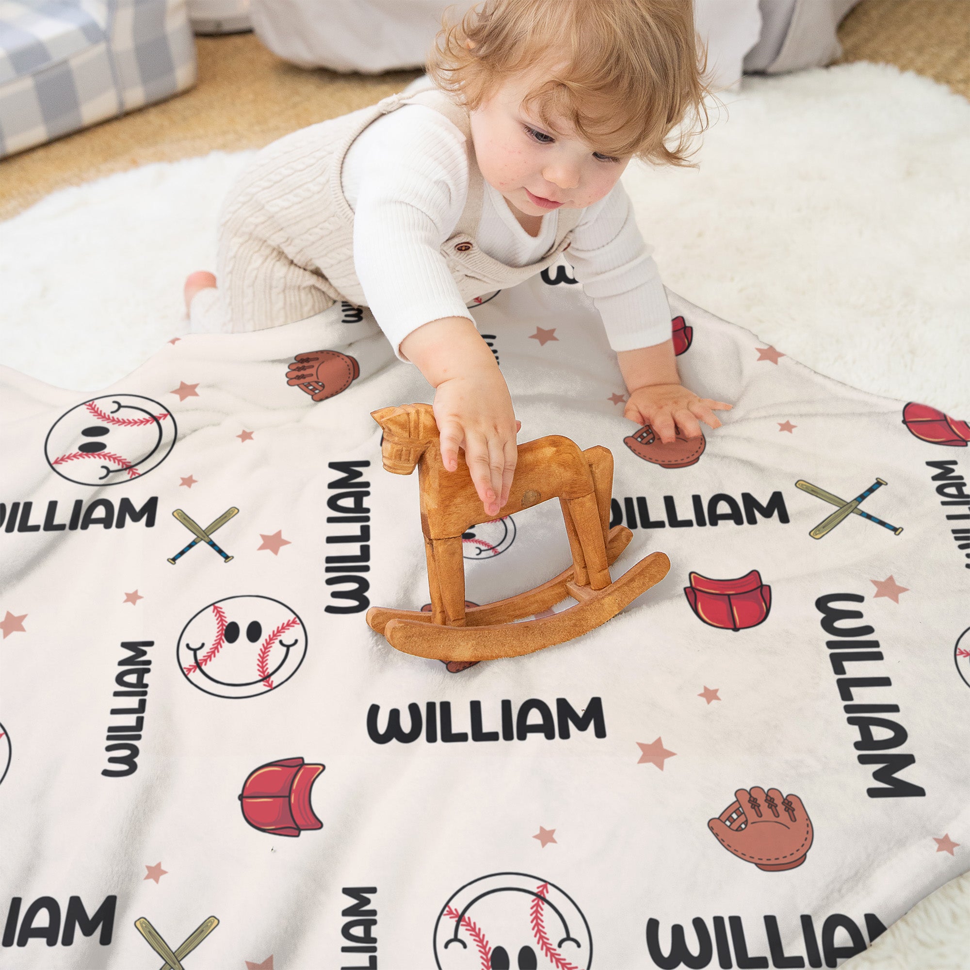 Personalized Blanket in Baseball