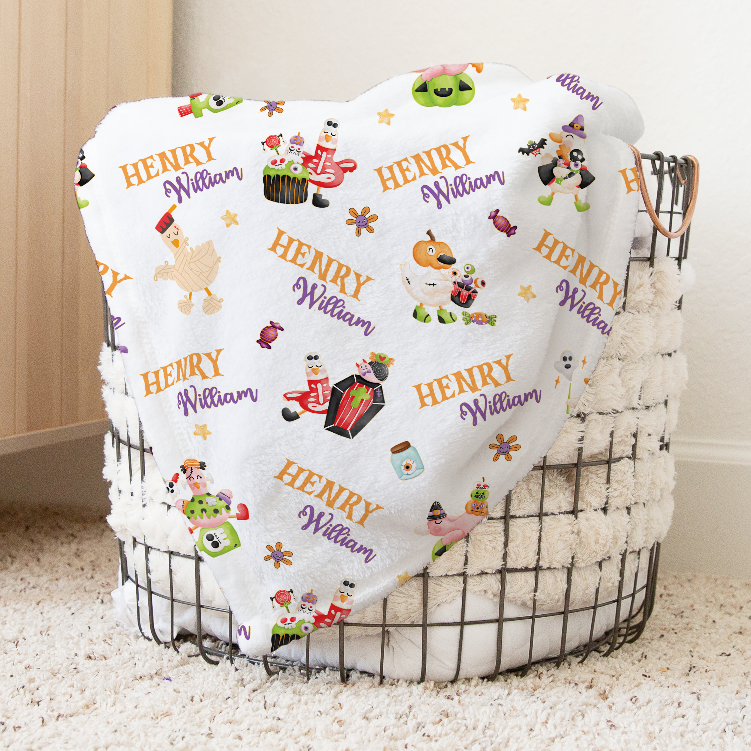 Goose In Booland Personalized Kids Minky Blanket