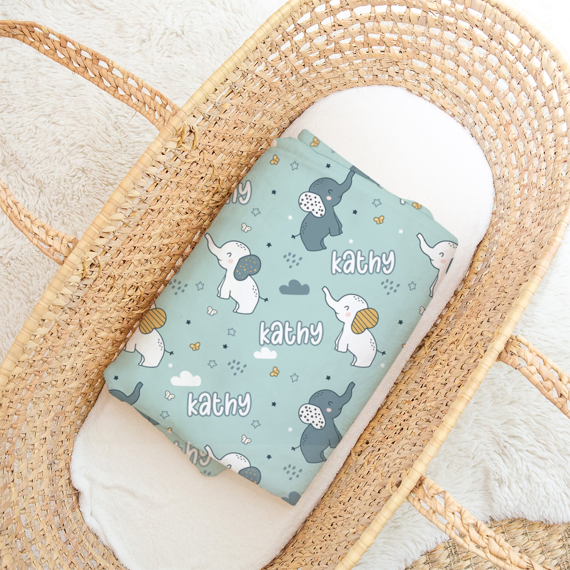 Personalized Blanket in Elephant