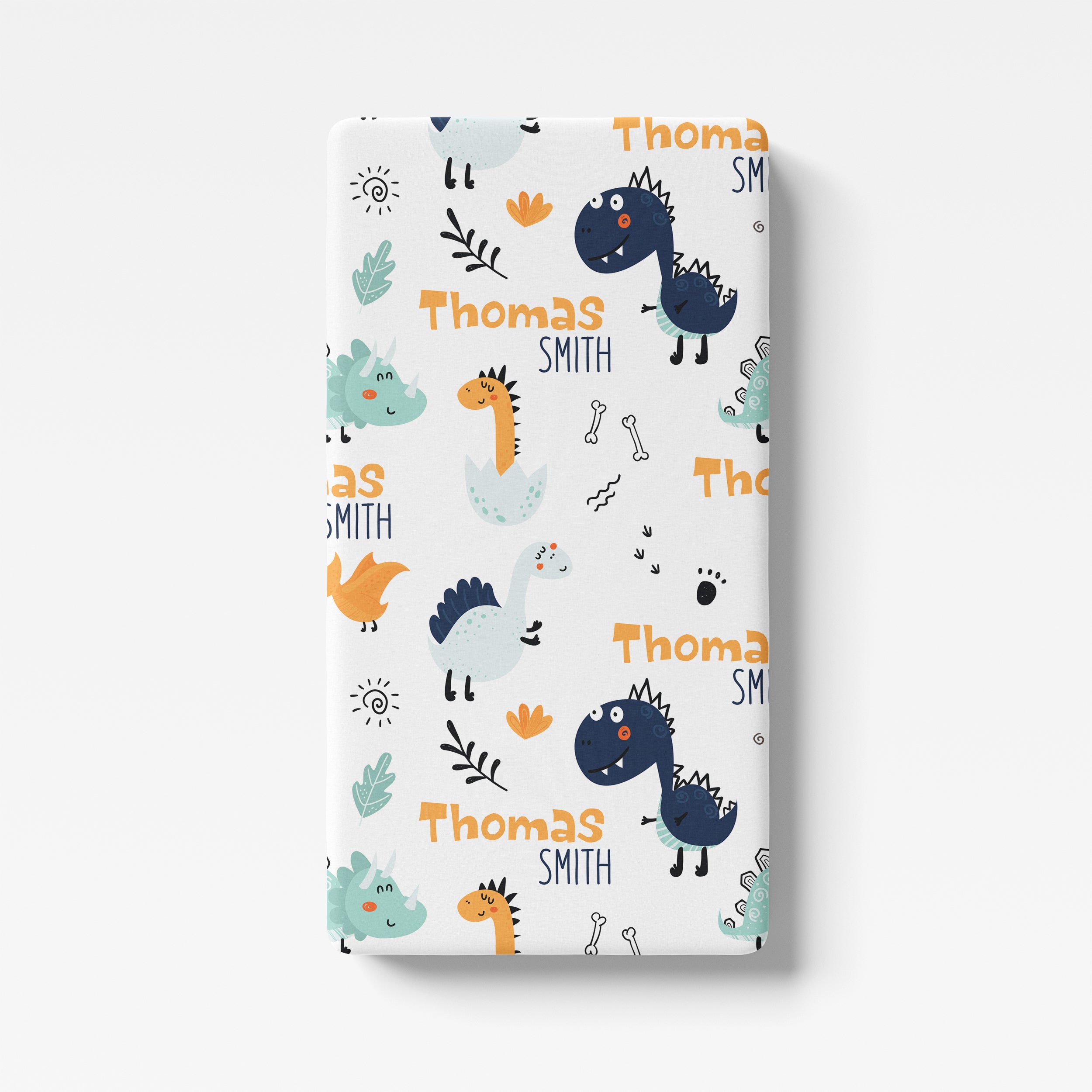 Personalized Crib Sheet in Cute Dinosaur