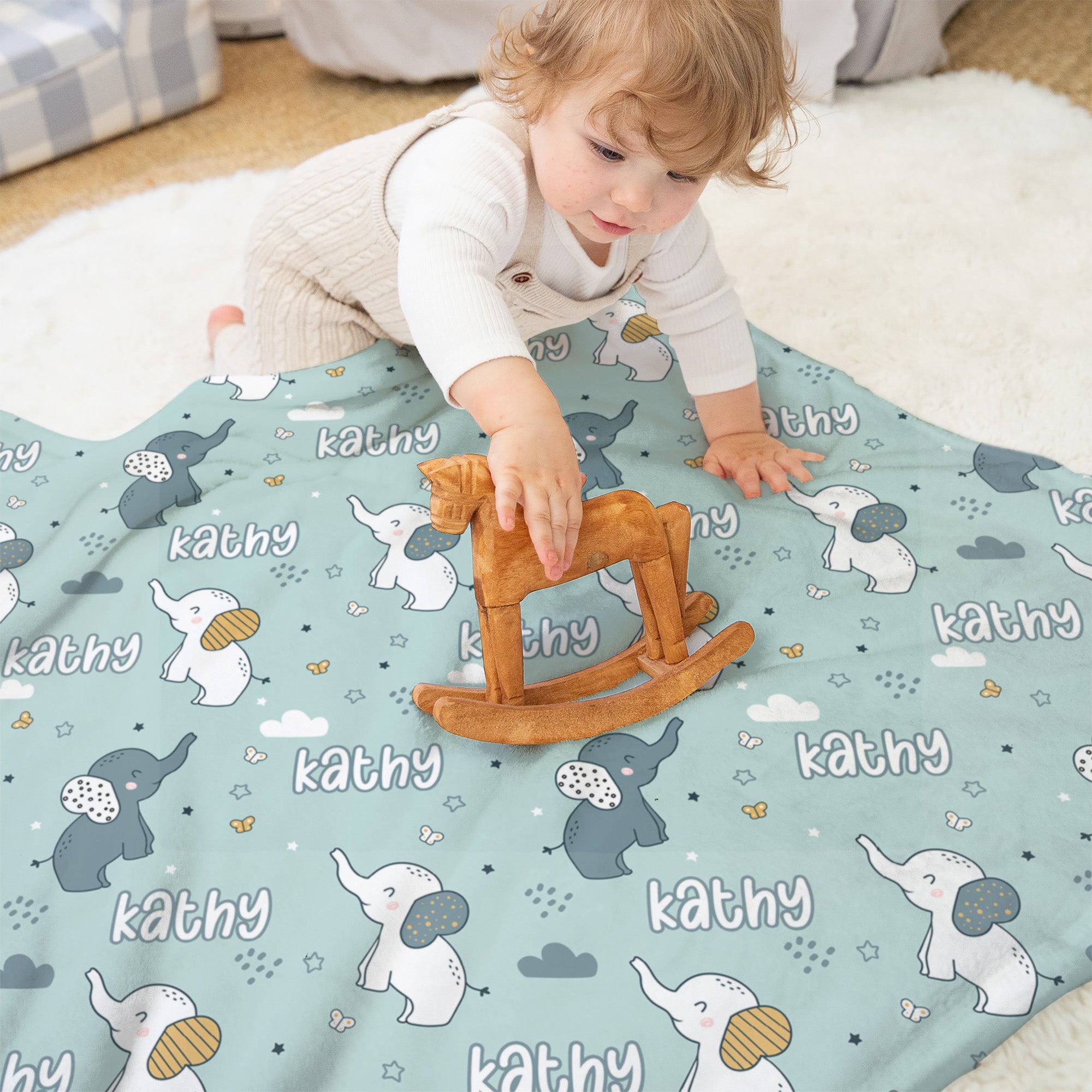 Personalized Blanket in Elephant