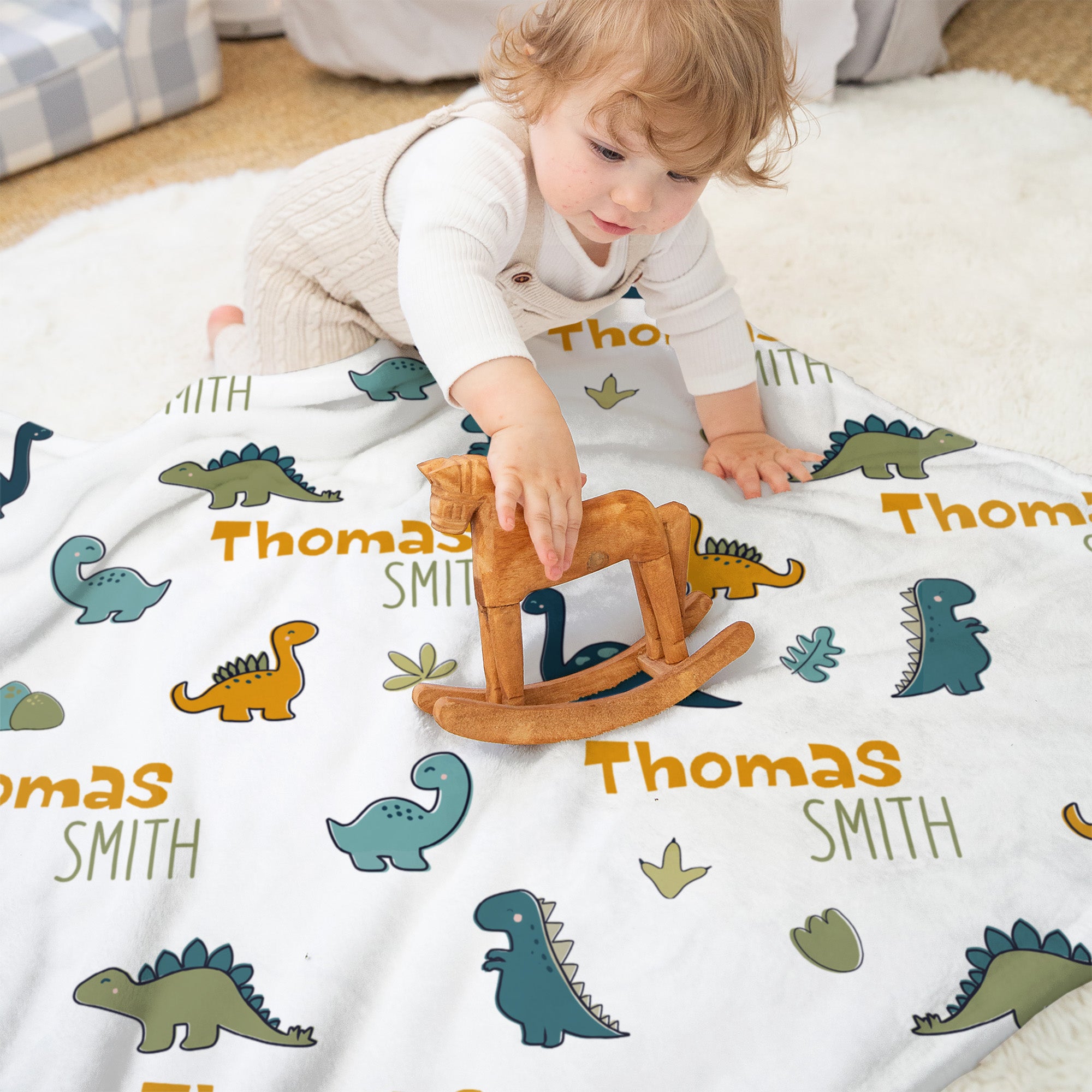 Personalized Blanket in Mini Dinosaur