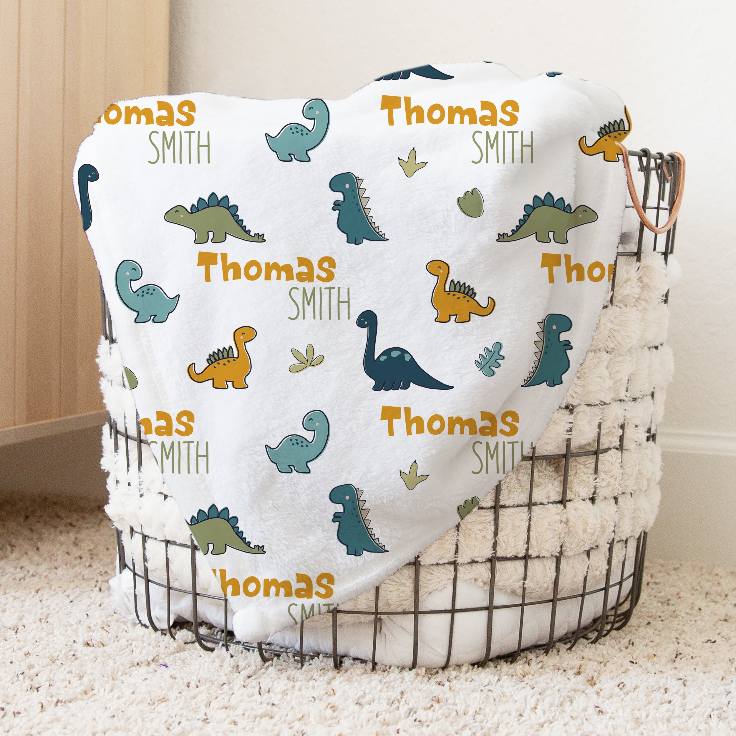 Personalized Blanket in Mini Dinosaur