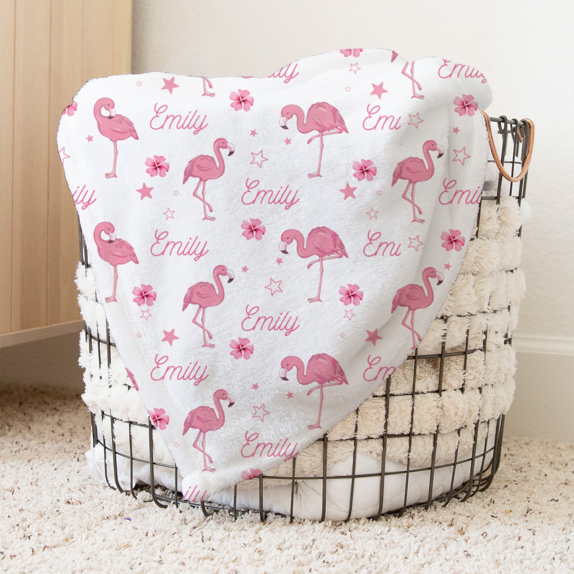 Flamingo Personalized Minky Blanket