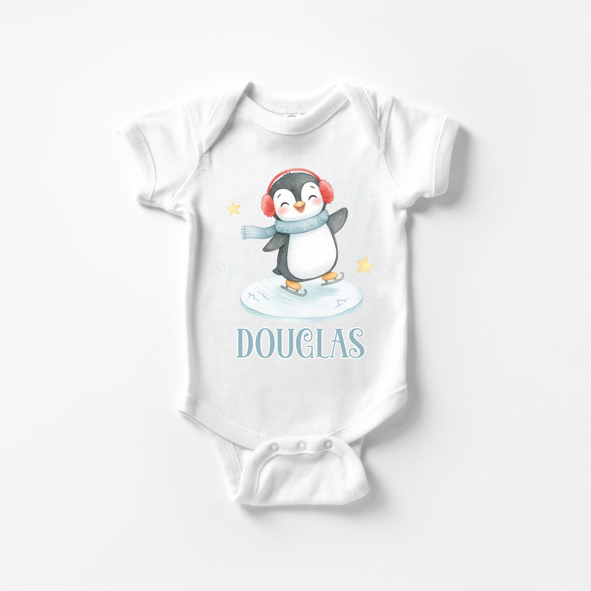 Personalized Graphic Bodysuit in Snow Penguin