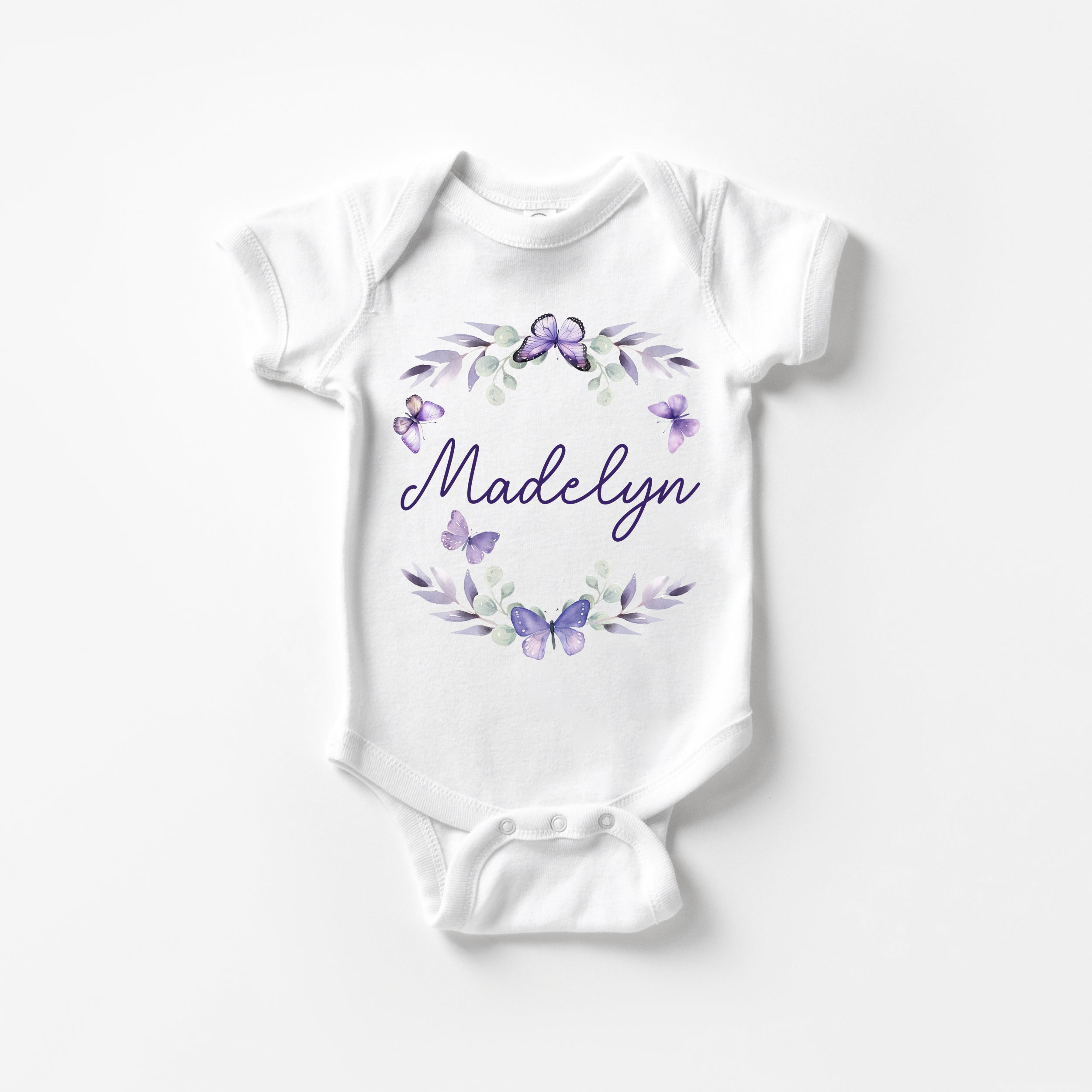 Personalized Bodysuit in Purple Butterfly