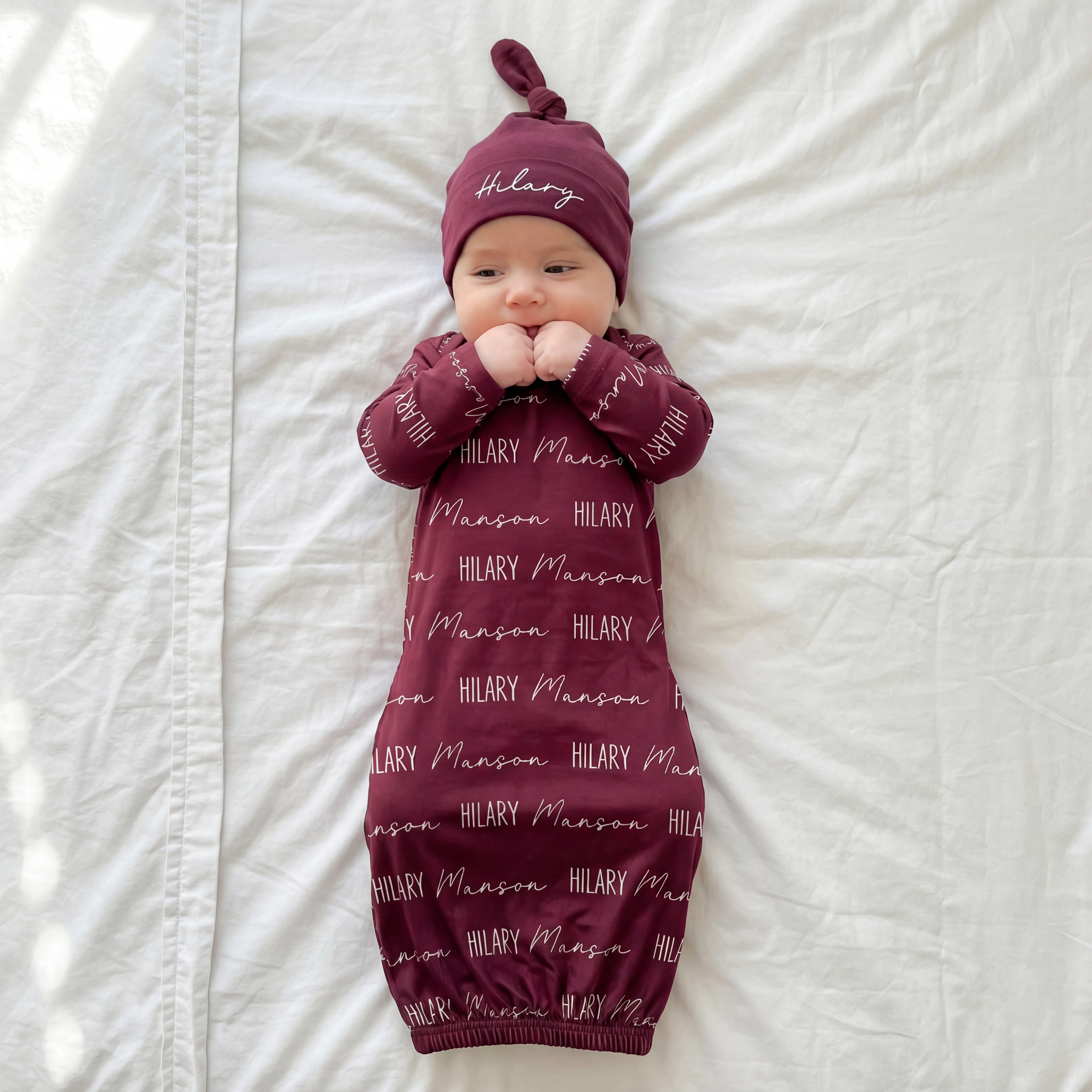Personalized Sleep Gown Font Duo in Wine