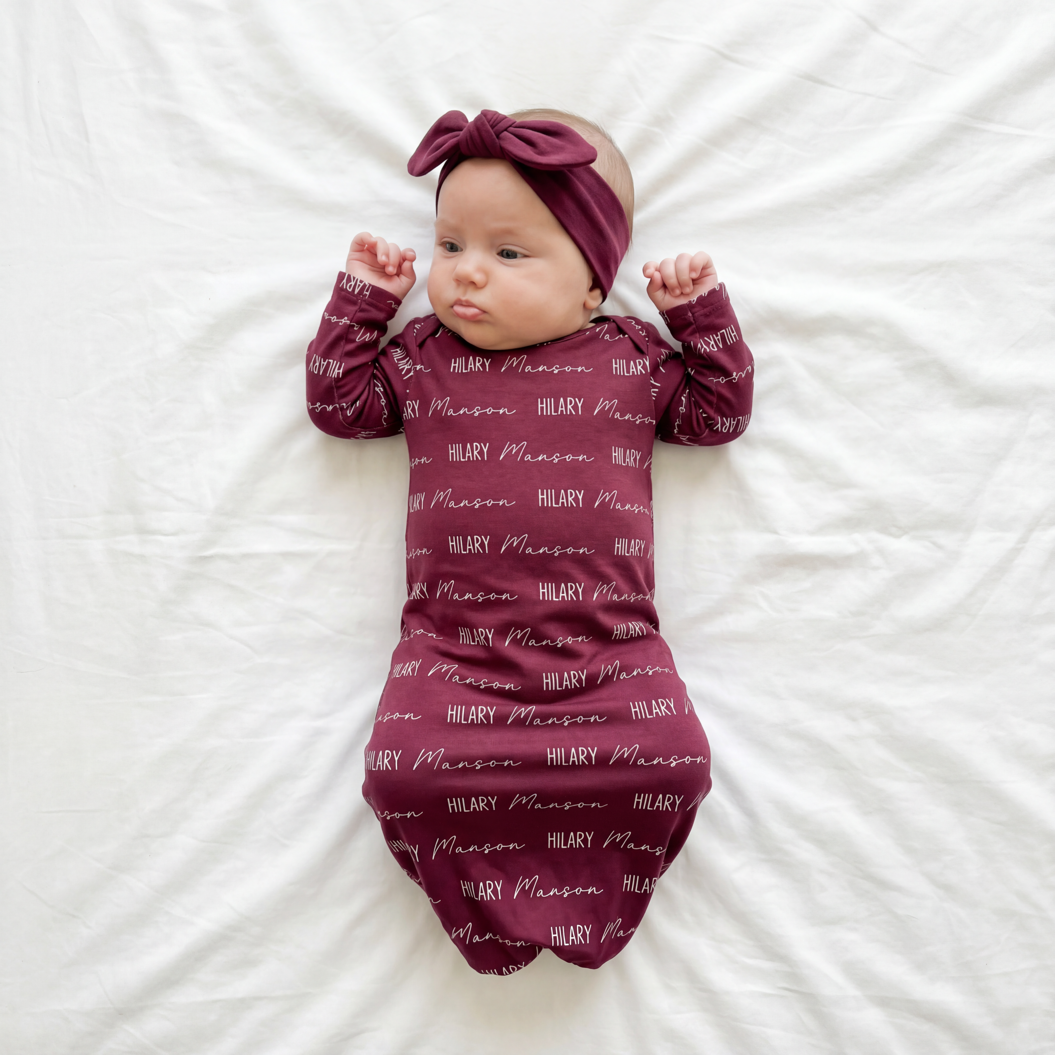 Personalized Sleep Gown Font Duo in Wine