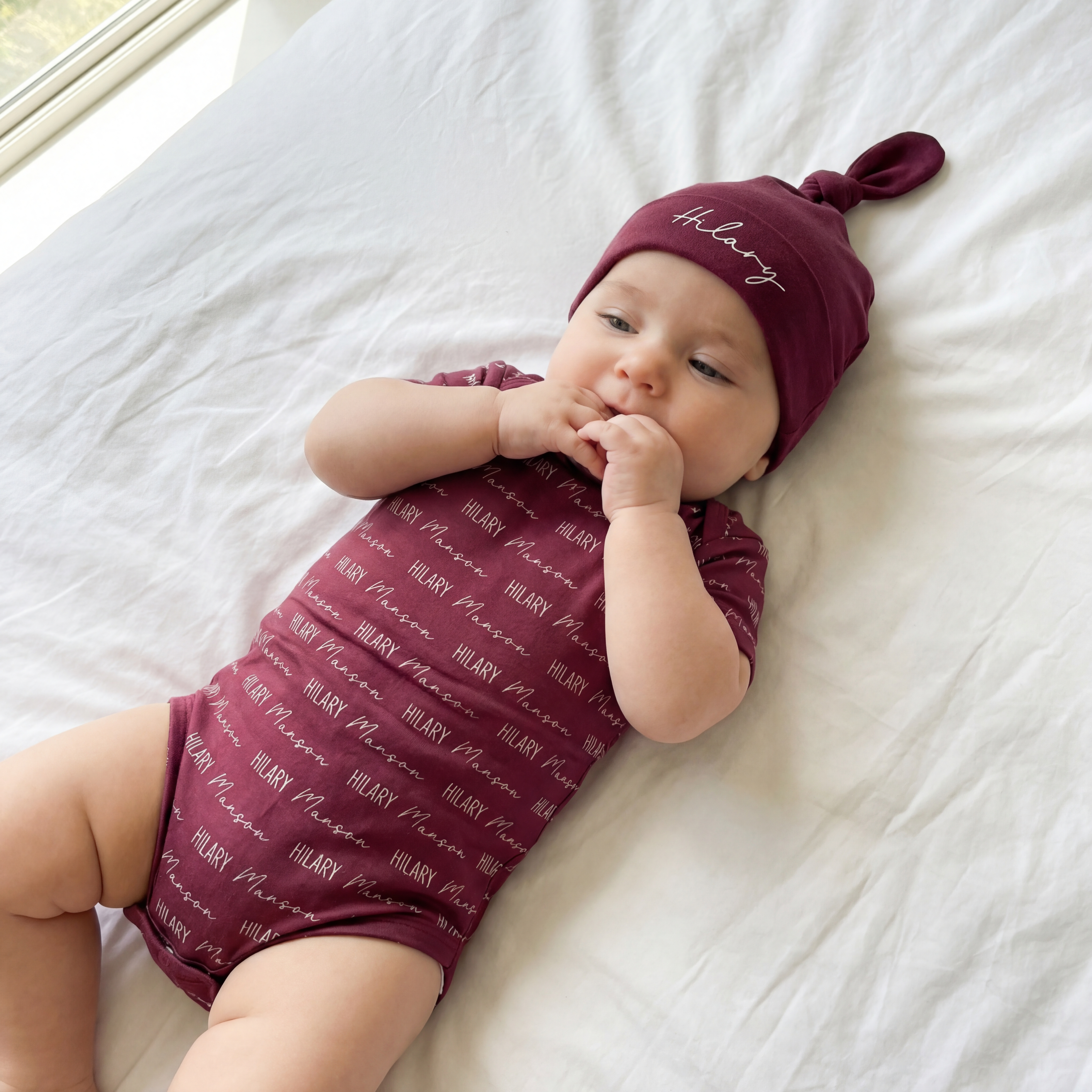 Personalized Bodysuit Font Duo in Wine