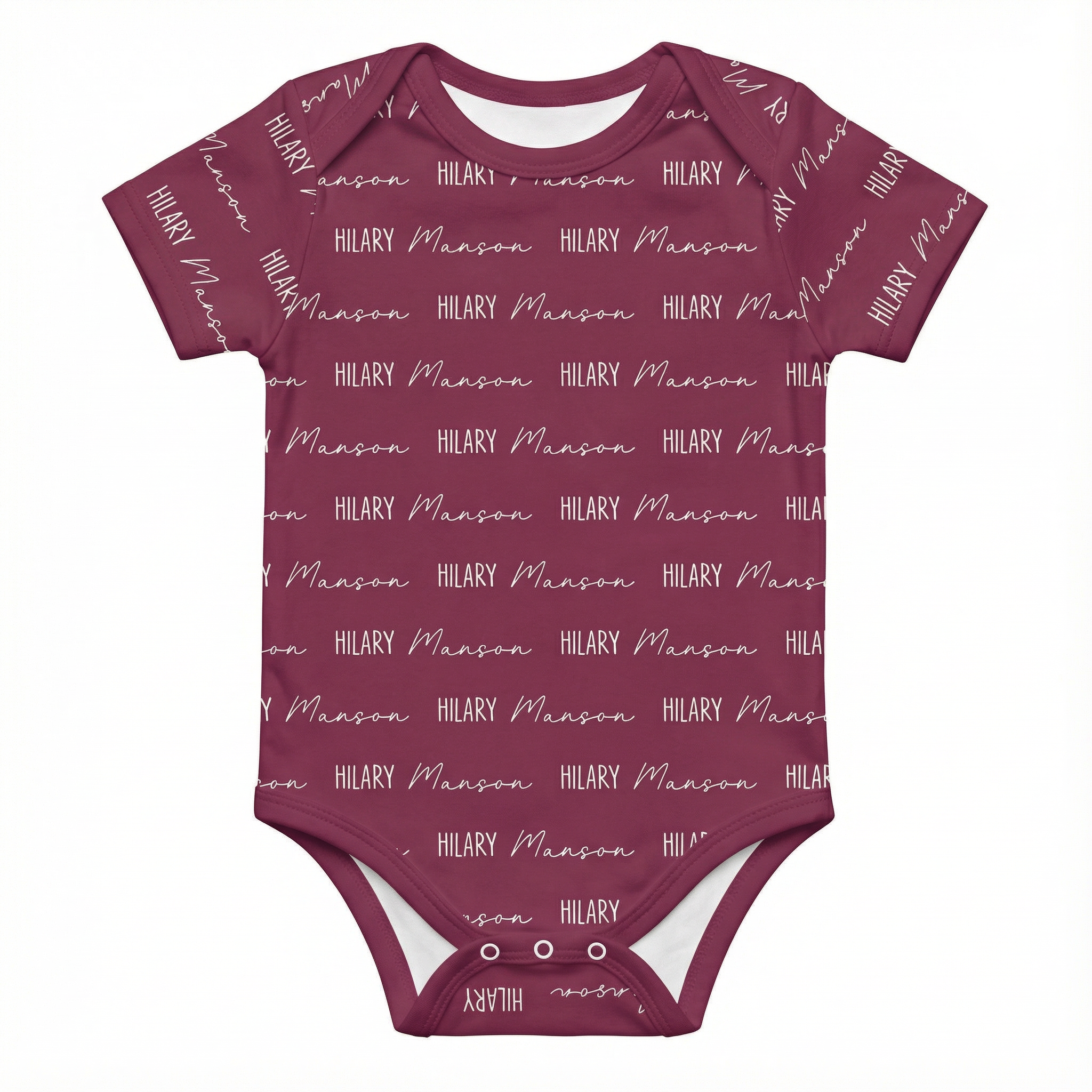 Personalized Bodysuit Font Duo in Wine