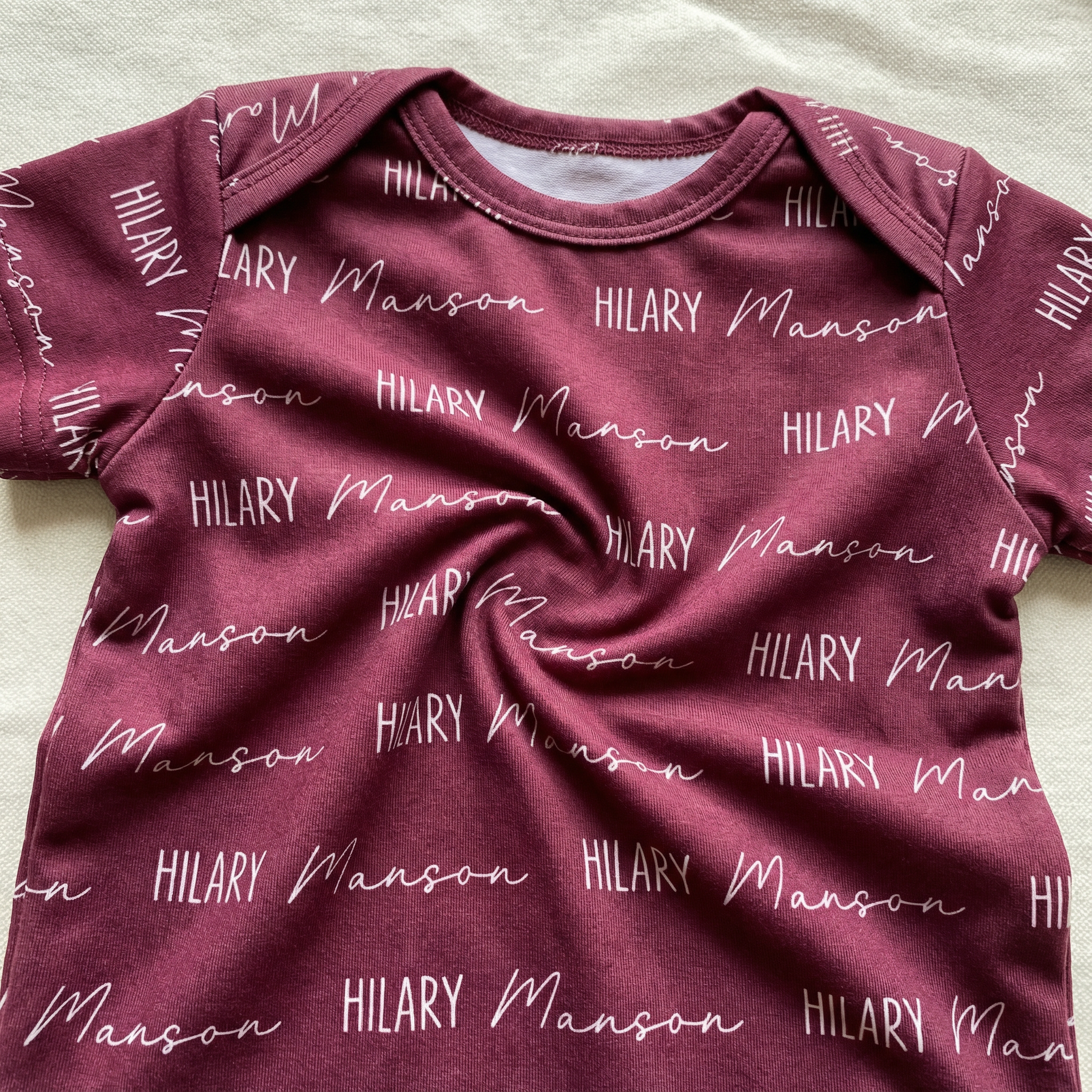 Personalized Bodysuit Font Duo in Wine