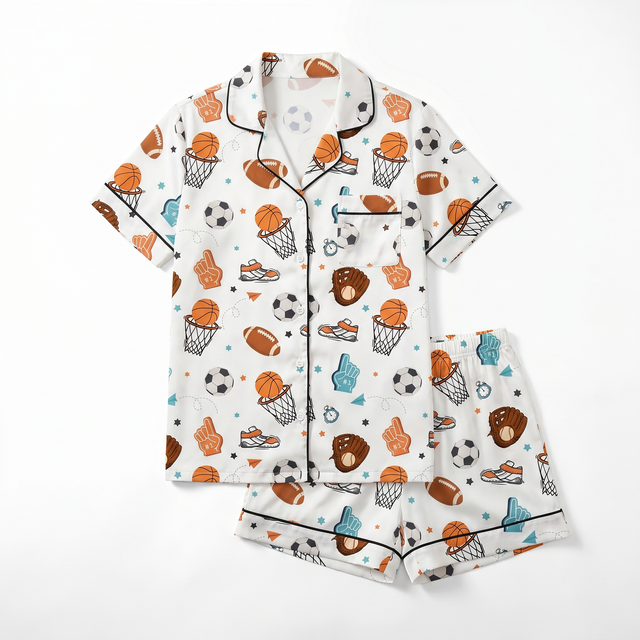 Short-Sleeved Women's Pajama Set in Half Time