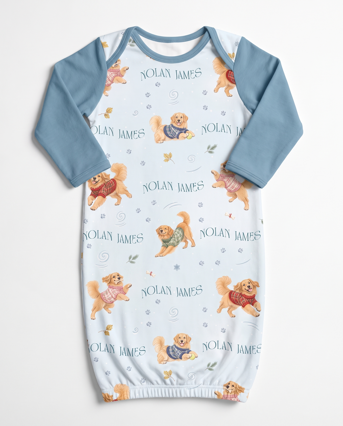 Personalized Baby Sleep Gown in Winter Wag